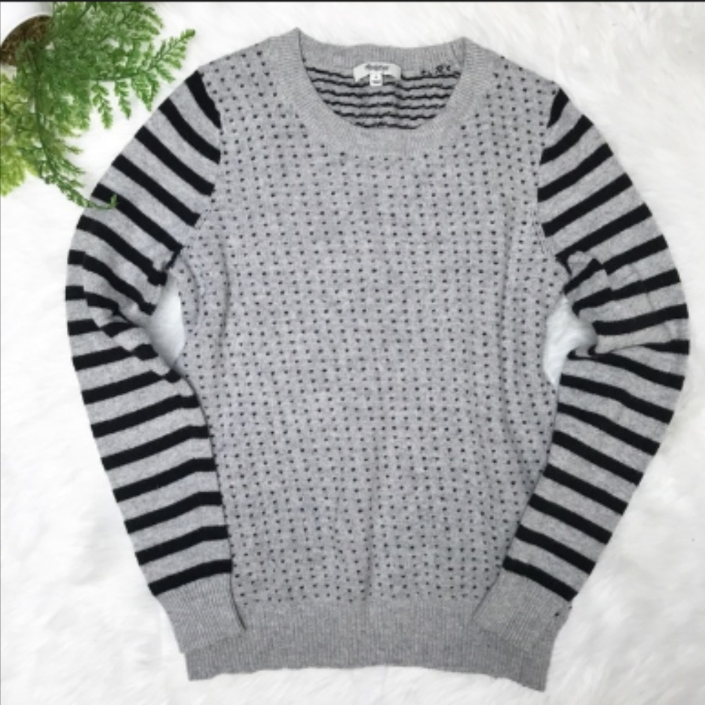 Madewell cozy crewneck sweater dots and stripes